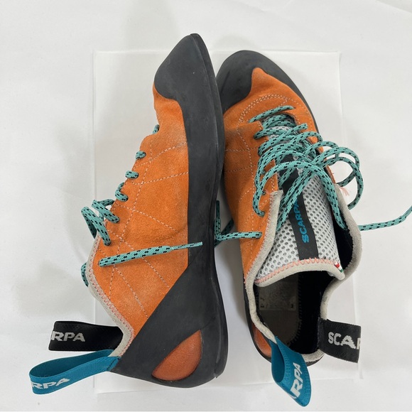 SCARPA Helix Womens 9.5 Mens 8.5 EU 41.5 Mandarin Climbing Shoes Made in Italy - Picture 4 of 16